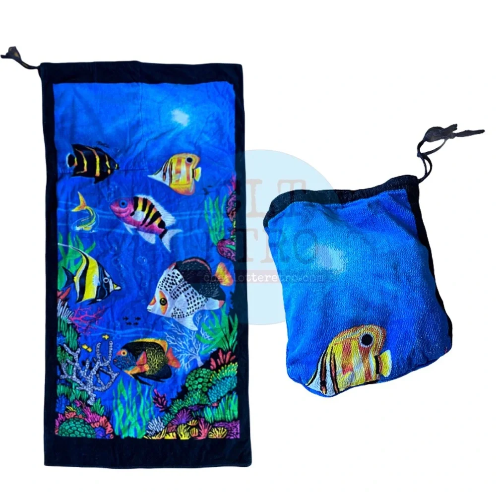 vtg Hilasal Jumbo Jewel Fish Beach Towel